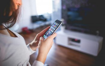 woman using her phone