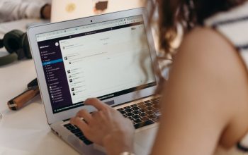 an employee using Slack